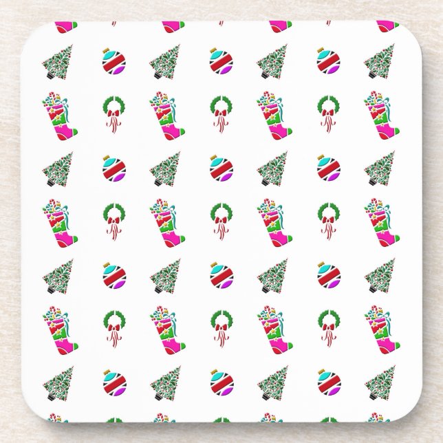 Cute Christmas Pattern Coaster (Front)