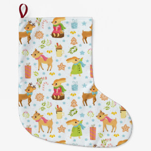 Cute Christmas Pattern Large Christmas Stocking