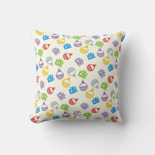Cute Christmas pattern of balls and gifts Cushion