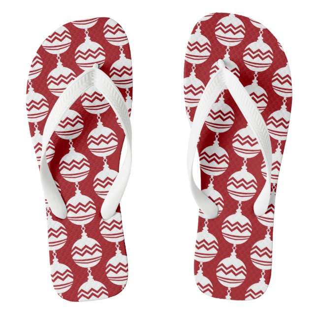 Cute Christmas Pattern Red Flip Flops (Footbed)