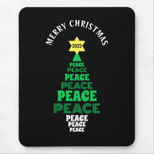 Cute Christmas Peace Tree Custom Year Black Mouse Mat