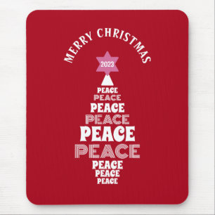 Cute Christmas Peace Tree Custom Year Red Mouse Mat