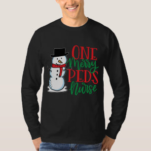 Cute Christmas PEDS Nurse - Paediatrics Snowman Nu T-Shirt