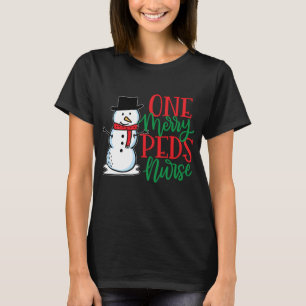 Cute Christmas PEDS Nurse - Paediatrics Snowman Nu T-Shirt