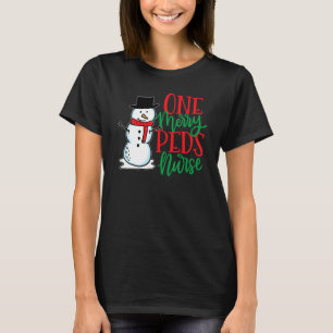 Cute Christmas Peds Nurse  Paediatrics Snowman Nur T-Shirt