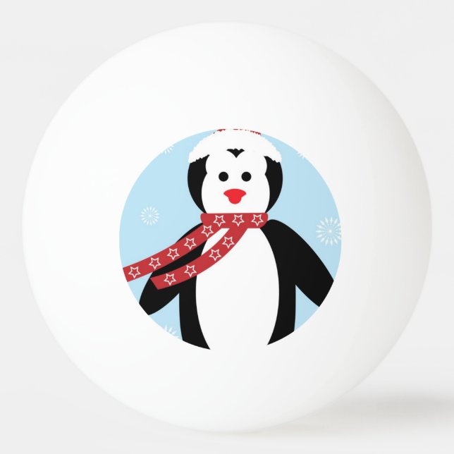 Cute Christmas penguin cartoon Ping Pong Ball (Front)