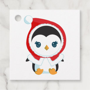 Cute Christmas Penguin Favour Tags