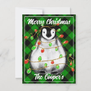 Cute Christmas Penguin festive Arctic animal  Card