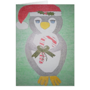 Cute Christmas Penguin Greeting Card