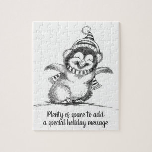 Cute Christmas Penguin, Happy Baby Bird Jigsaw Puzzle