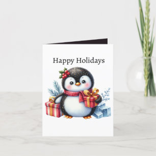 Cute Christmas penguin Happy  Holiday Card