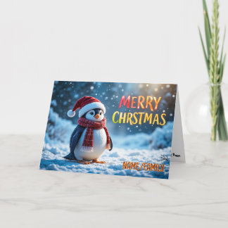 Cute Christmas Penguin Holiday Card