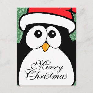 Cute Christmas Penguin Holiday Postcard