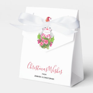 Cute Christmas Penguin in Santa Hat Favour Box