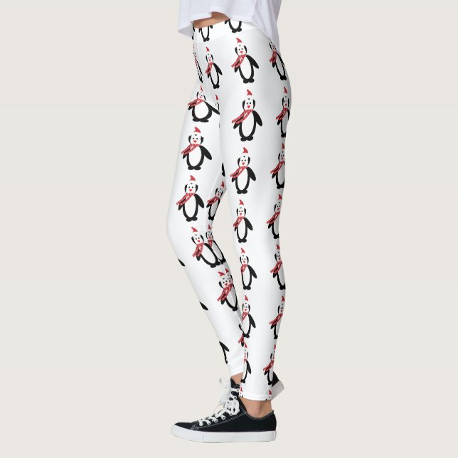 Cute Christmas Penguin Leggings (Left)
