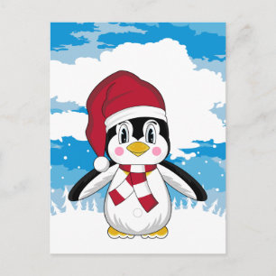 Cute Christmas Penguin Postcard