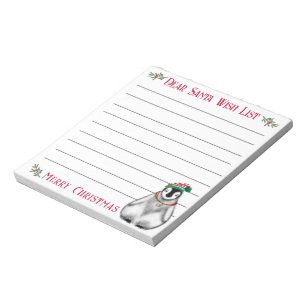 Cute Christmas Penguin , Santa’s wish list Notepad