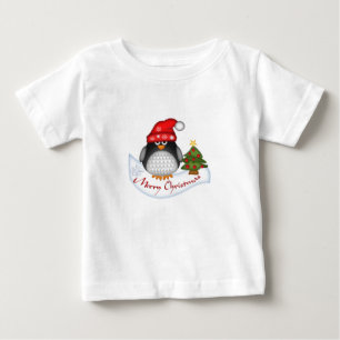 Cute Christmas Penguin wth Text Infant Long Sleeve Baby T-Shirt