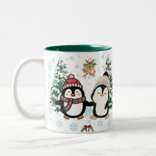 Cute Christmas Penguins Holiday Mug