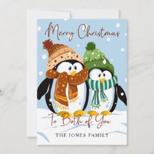 Cute Christmas Penguins Winter Holiday Card