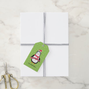 Cute Christmas Penquin "Merry Christmas" Personali Gift Tags