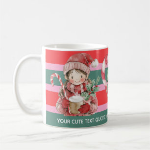 Cute Christmas Peppermint Girl Coffee Mug