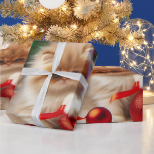 Cute Christmas Persian Cat Wrapping Paper
