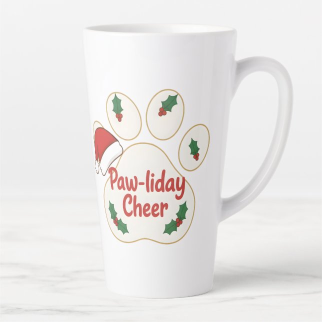 Cute Christmas Pet Paw Latte Mug (Right)