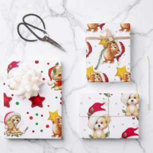 Cute Christmas Pet Wrapping Paper Sheets