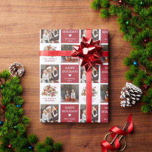 Cute Christmas Photo Happy Holiday Gift Wrapping P Paper