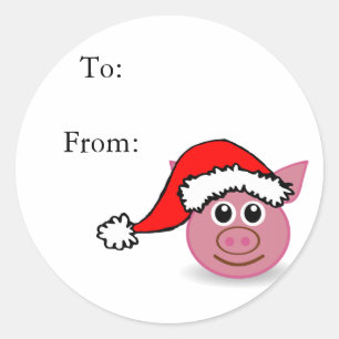 Cute Christmas Pig Gift Tags