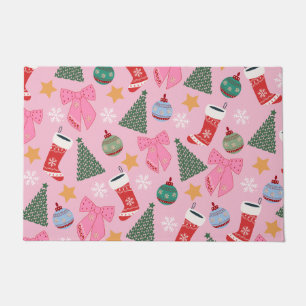 Cute Christmas Pink Doormat