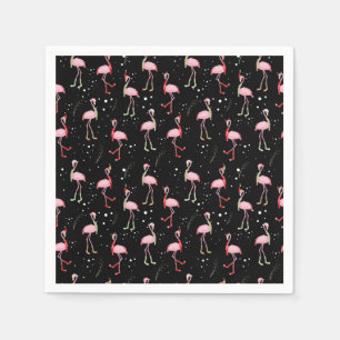 Cute Christmas pink flamingo pattern Napkin