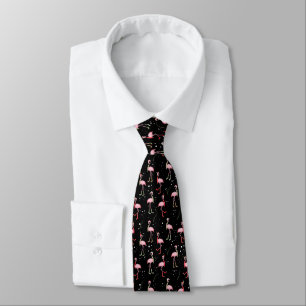 Cute Christmas pink flamingo pattern Tie