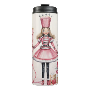Cute Christmas Pink Nutcracker Girl Thermal Tumbler