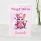 Cute Christmas Pink Winter Mouse