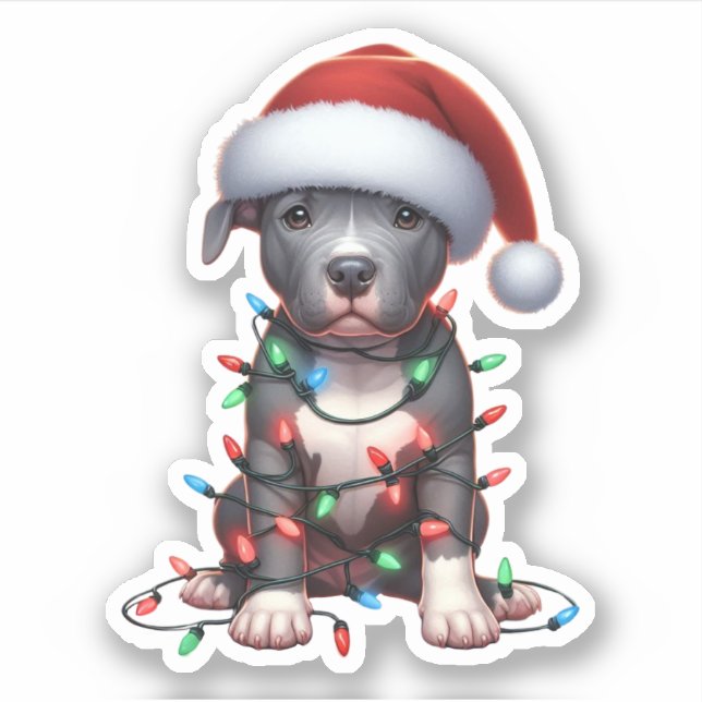 Cute Christmas Pitbull  (Front)