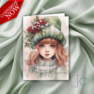 Cute Christmas Pixie Holiday Card