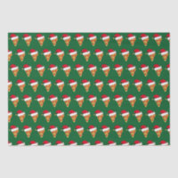 Cute Christmas Pizza Slices in Santa Hats Green