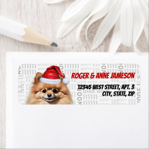 Cute Christmas Pomeranian Dog Return Address
