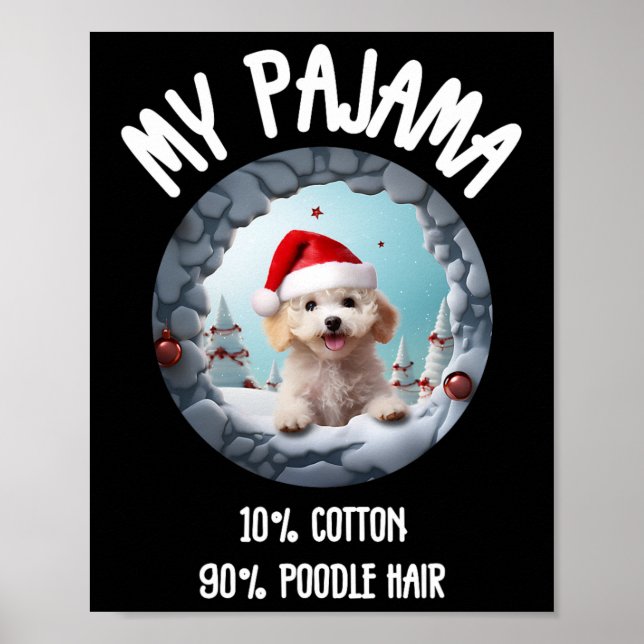 Cute Christmas Poodle - Funny Dog Design For Pet L Poster (Front)