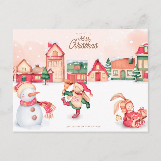 Cute Christmas Postcard (Front)