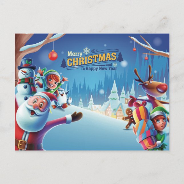 Cute Christmas Postcard (Front)