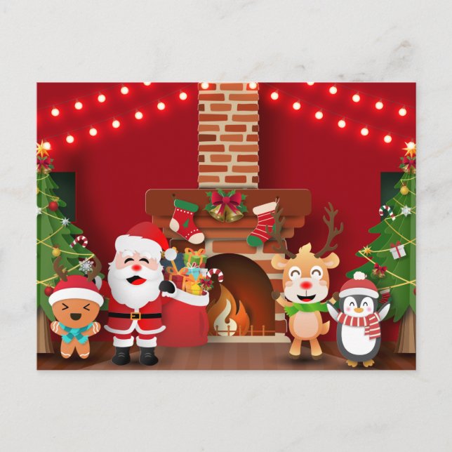 Cute Christmas Postcard (Front)