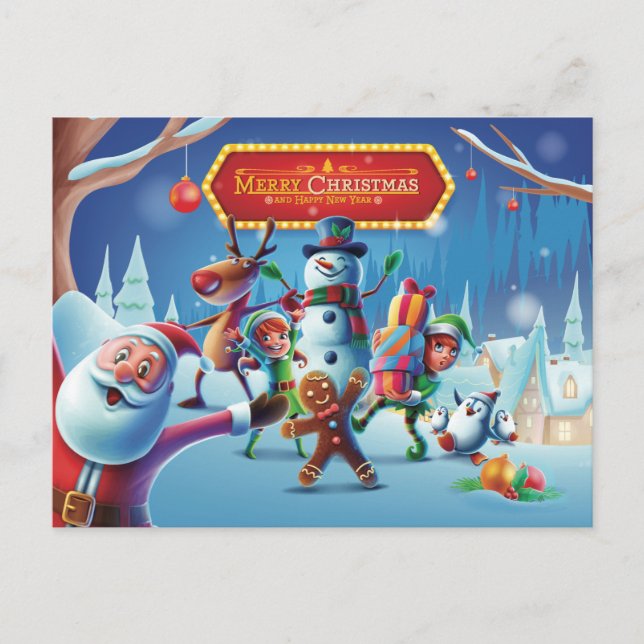 Cute Christmas Postcard (Front)