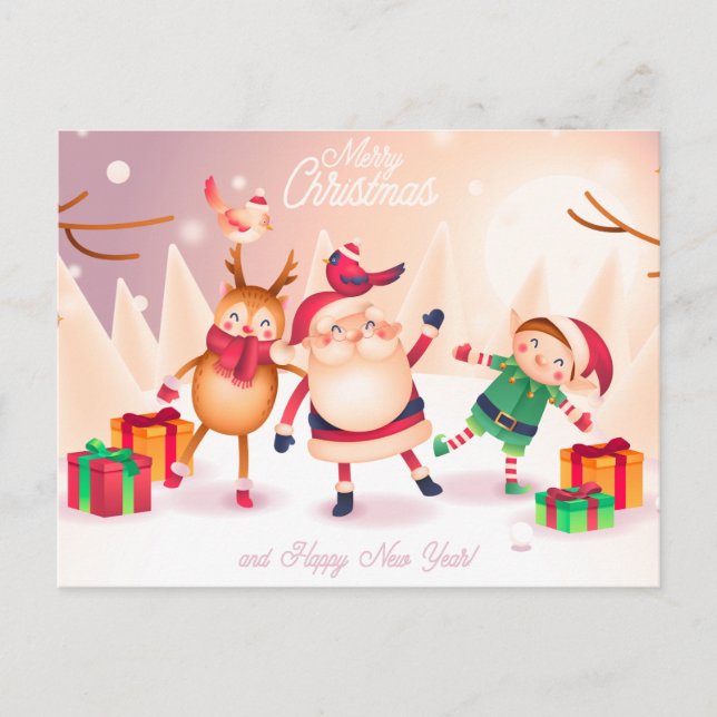 Cute Christmas Postcard (Front)