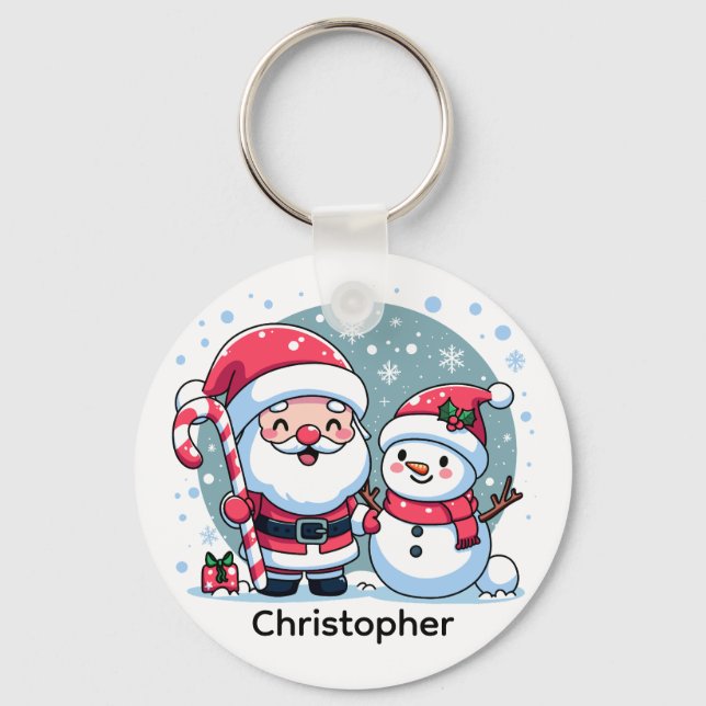 Cute Christmas Potato Custom Key Ring (Front)