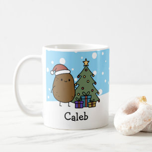 Cute Christmas Potato Personalised With Your Name Coffee Mug