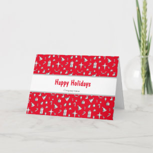 Cute Christmas Presents and Stars Illustrated Card