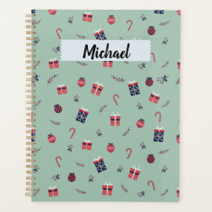 Cute Christmas Presents Ornaments Pattern Planner
